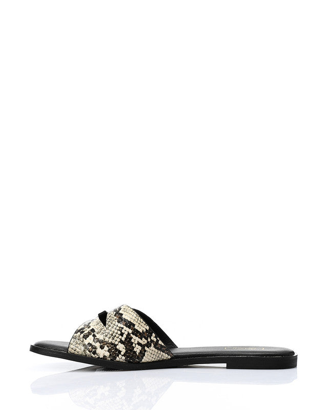 JAL-DJTV-048 Reptile Toe Shape Flat Slipper