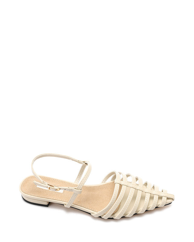 JAL-DJTV-056 Off Pointed Toecap Flat Shoes