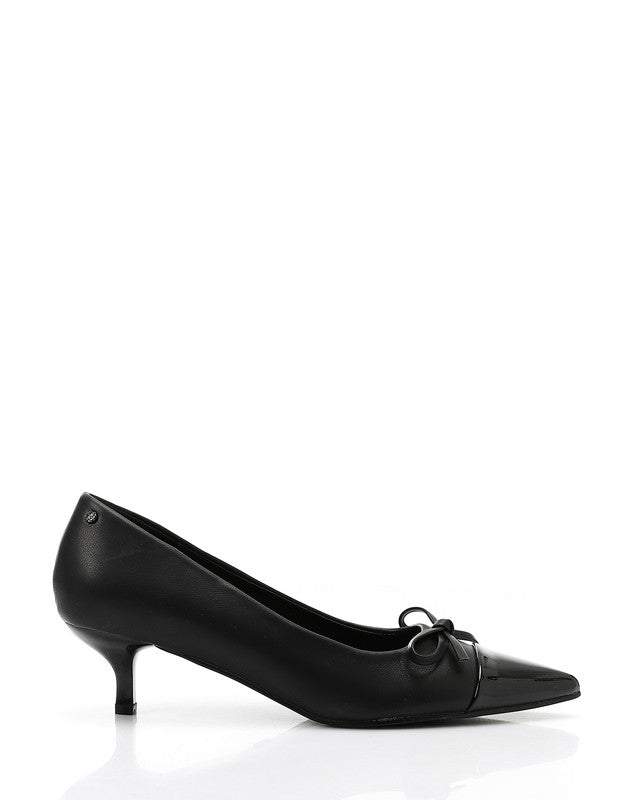 JAL-DVTX-002 Pointed Toecap Leather Plain Heels