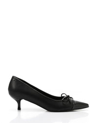 JAL-DVTX-002 Pointed Toecap Leather Plain Heels