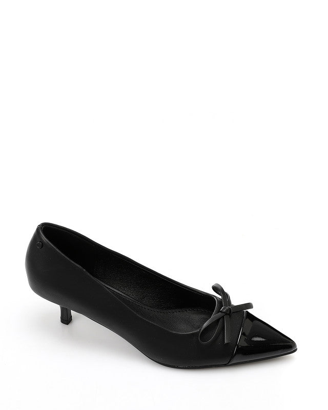 JAL-DVTX-002 Pointed Toecap Leather Plain Heels