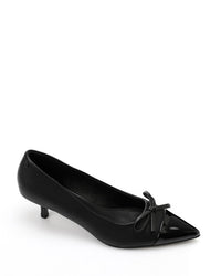 JAL-DVTX-002 Pointed Toecap Leather Plain Heels