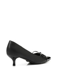 JAL-DVTX-002 Pointed Toecap Leather Plain Heels