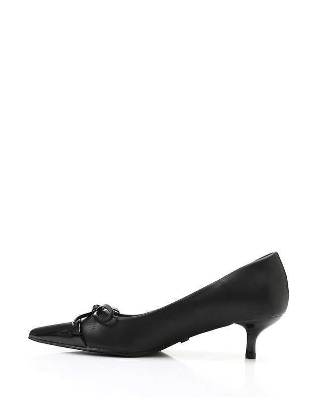 JAL-DVTX-002 Pointed Toecap Leather Plain Heels