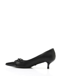JAL-DVTX-002 Pointed Toecap Leather Plain Heels