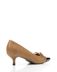 JAL-DVTX-002 Pointed Toecap Leather Plain Heels