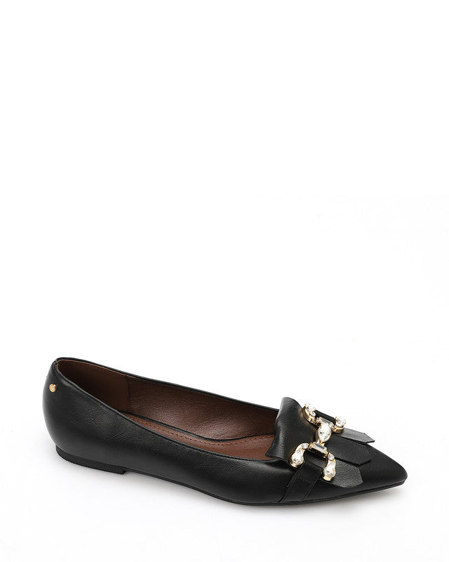 JAL-DVTX-008 Leather Pointed Toe Cap Ballerina