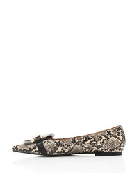JAL-DVTX-008 Leather Pointed Toe Cap Ballerina