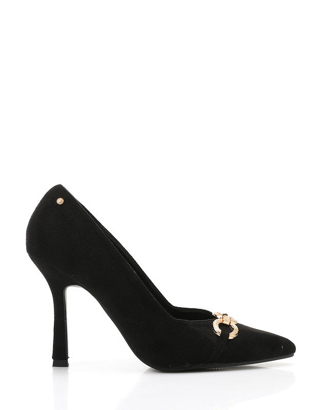 JAL-DVTX-012 Suede Plain Buckle Heels