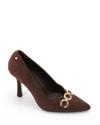 JAL-DVTX-012 Suede Plain Buckle Heels
