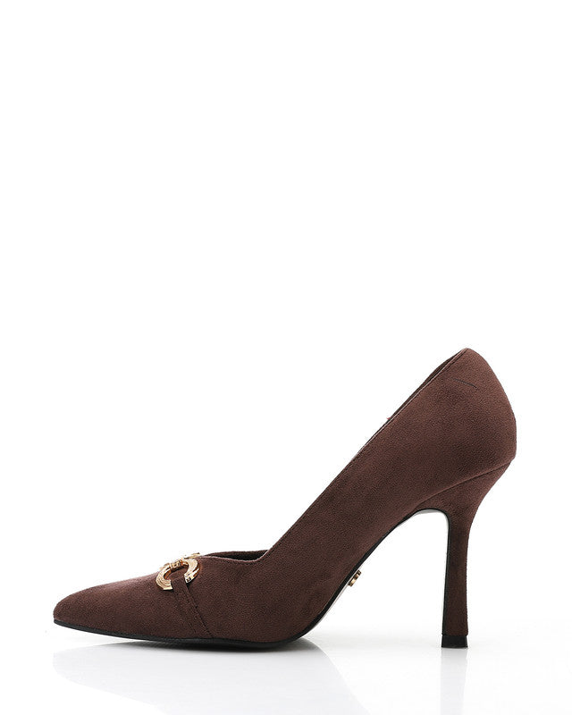 JAL-DVTX-012 Suede Plain Buckle Heels