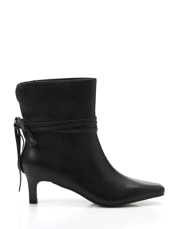 JAL-DVTX-013 Stylish Heeled Blacksnake Textured Patterned Boot