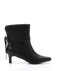 JAL-DVTX-013 Stylish Heeled Blacksnake Textured Patterned Boot