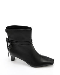 JAL-DVTX-013 Stylish Heeled Blacksnake Textured Patterned Boot