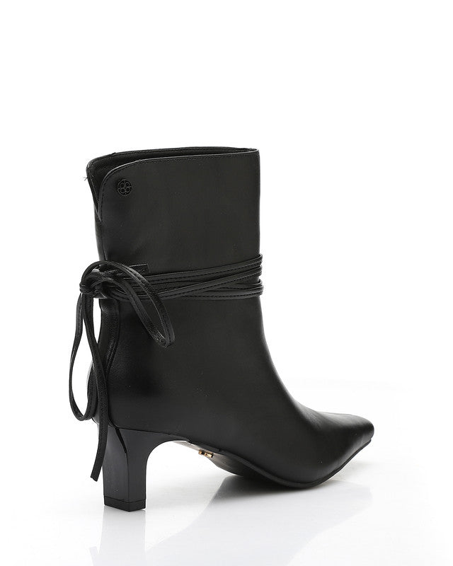 JAL-DVTX-013 Stylish Heeled Blacksnake Textured Patterned Boot