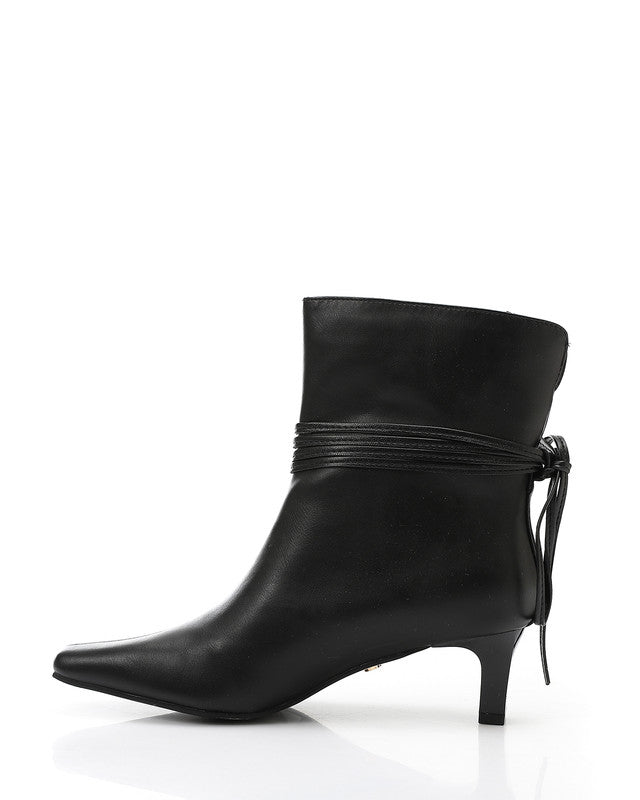 JAL-DVTX-013 Stylish Heeled Blacksnake Textured Patterned Boot