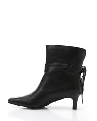 JAL-DVTX-013 Stylish Heeled Blacksnake Textured Patterned Boot