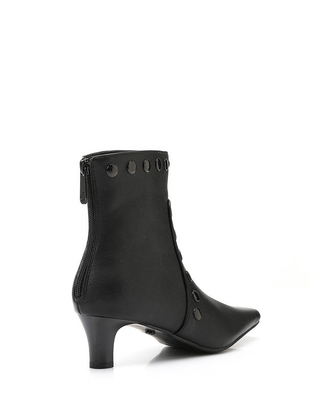JAL-DVTX-017 Leather Ankle Heeled Boots