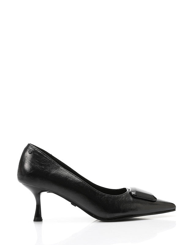 JAL-DVTX-018 Leather Plain With A Middle Buckle Heels