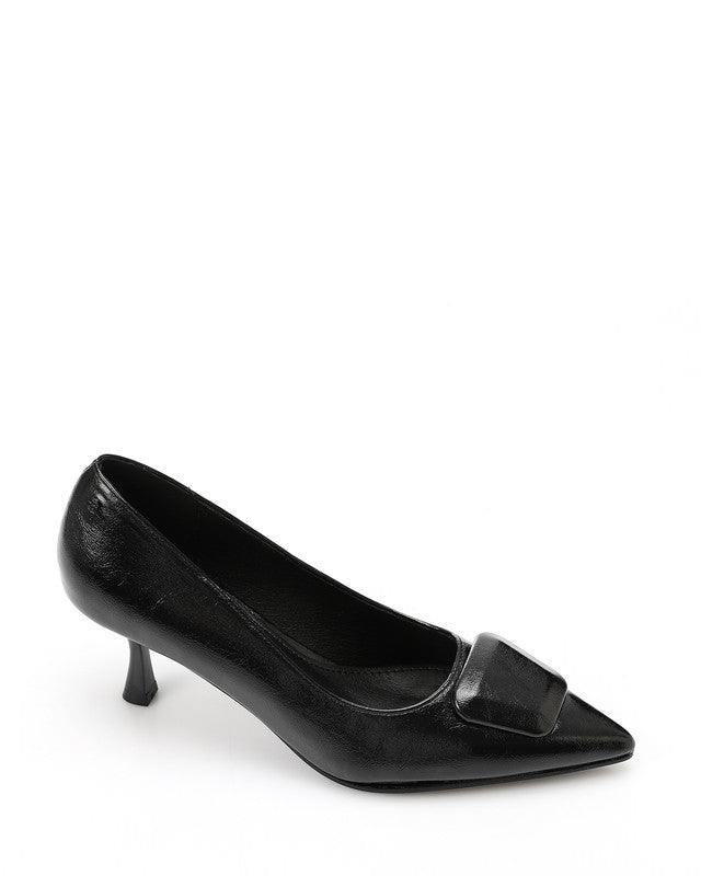JAL-DVTX-018 Leather Plain With A Middle Buckle Heels