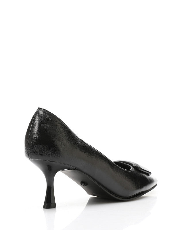 JAL-DVTX-018 Leather Plain With A Middle Buckle Heels