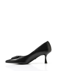 JAL-DVTX-018 Leather Plain With A Middle Buckle Heels
