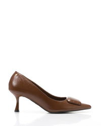 JAL-DVTX-018 Leather Plain With A Middle Buckle Heels