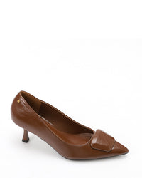 JAL-DVTX-018 Leather Plain With A Middle Buckle Heels