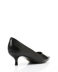 JAL-DVTX-019 Simple Plain Leather Brown Mid Heels
