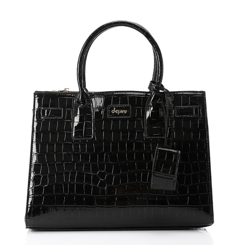 LID-DVTX-005  Croc Embossed Zipper Handbag