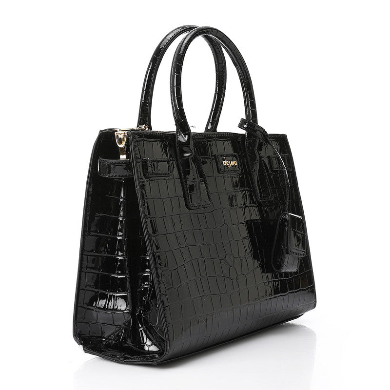 LID-DVTX-005  Croc Embossed Zipper Handbag