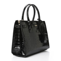 LID-DVTX-005  Croc Embossed Zipper Handbag