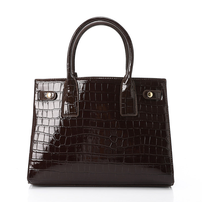 LID-DVTX-005  Croc Embossed Zipper Handbag