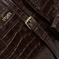 LID-DVTX-005  Croc Embossed Zipper Handbag