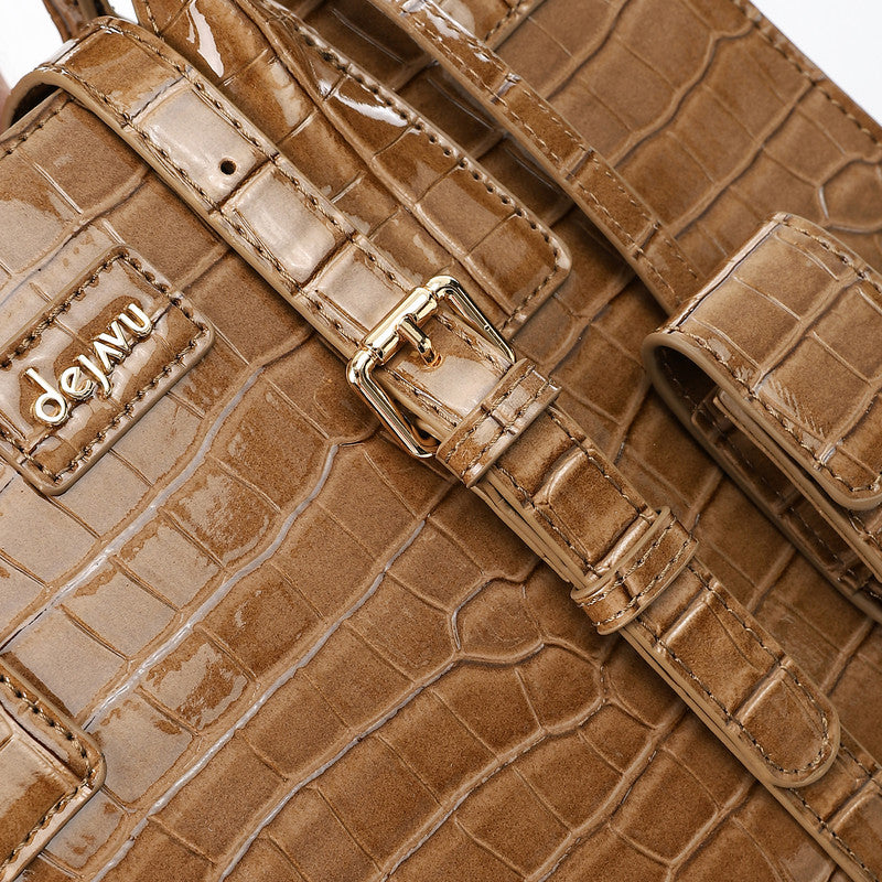 LID-DVTX-005  Croc Embossed Zipper Handbag