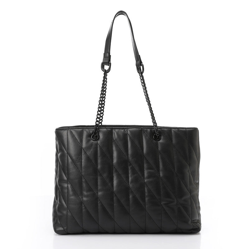 LID-DVTX-015  Cross Patterened Leather Shoulder Bag