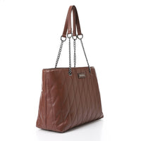 LID-DVTX-015  Cross Patterened Leather Shoulder Bag