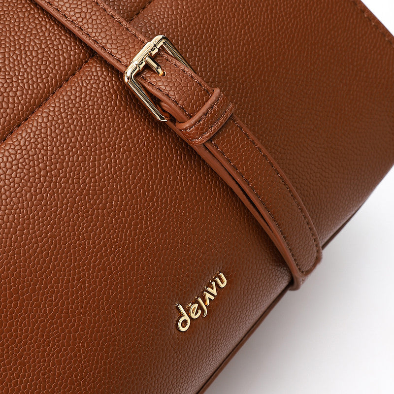 LID-DVTX-027  Bowler Leather Handbag