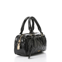 LID-DVTX-029  Quilted Bowler Shinny Handbag