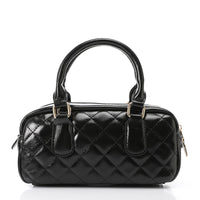 LID-DVTX-029  Quilted Bowler Shinny Handbag