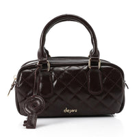 LID-DVTX-029  Quilted Bowler Shinny Handbag
