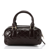 LID-DVTX-029  Quilted Bowler Shinny Handbag