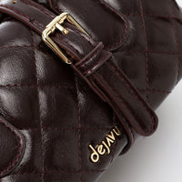 LID-DVTX-029  Quilted Bowler Shinny Handbag