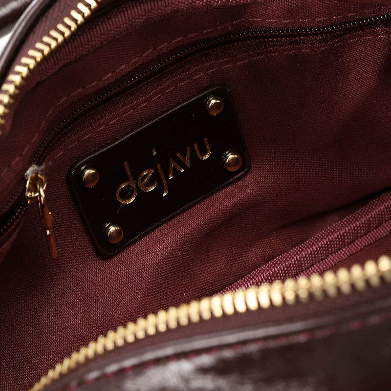LID-DVTX-029  Quilted Bowler Shinny Handbag