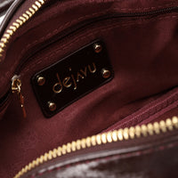 LID-DVTX-029  Quilted Bowler Shinny Handbag