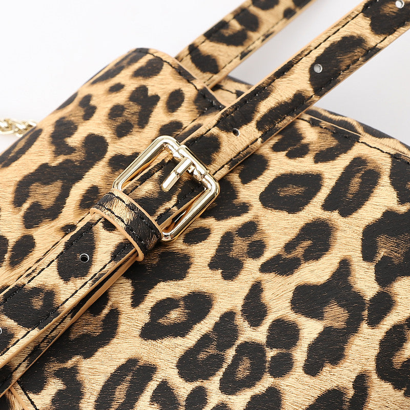 LID-DVTX-044 Leopard Print Leather Cross Bag