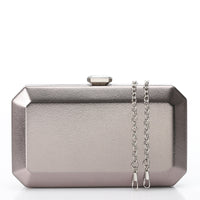 LID-DVTX-060 Metalic Clip On Silver Clutch