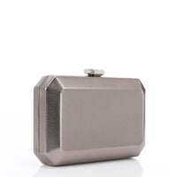 LID-DVTX-060 Metalic Clip On Silver Clutch