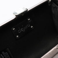 LID-DVTX-060 Metalic Clip On Silver Clutch