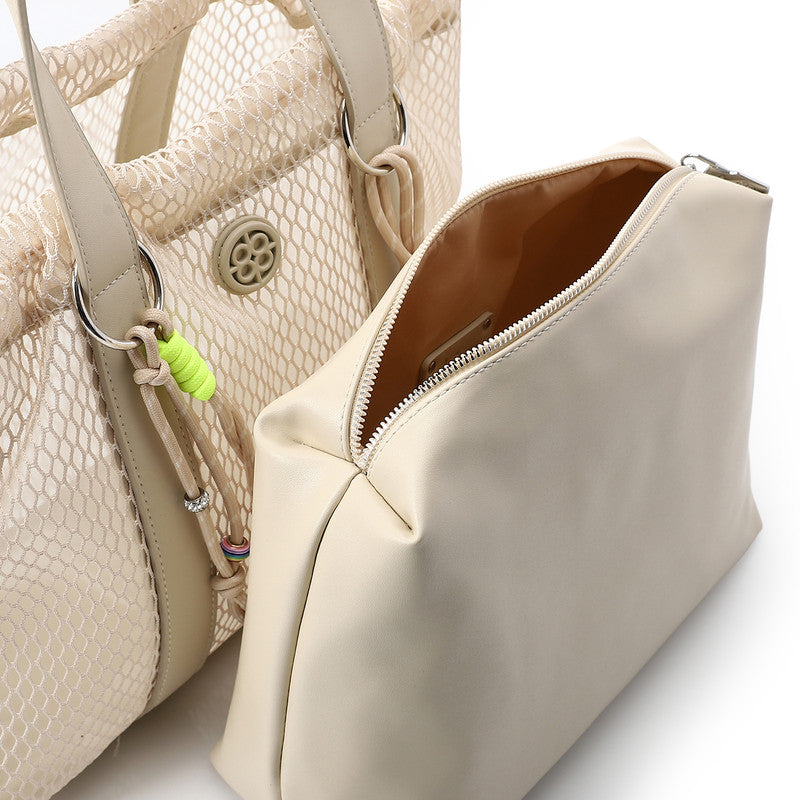 OYE-DJTX-008 Mesh Bag With Leather Hand
